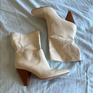 Joie Cream Leather Boots